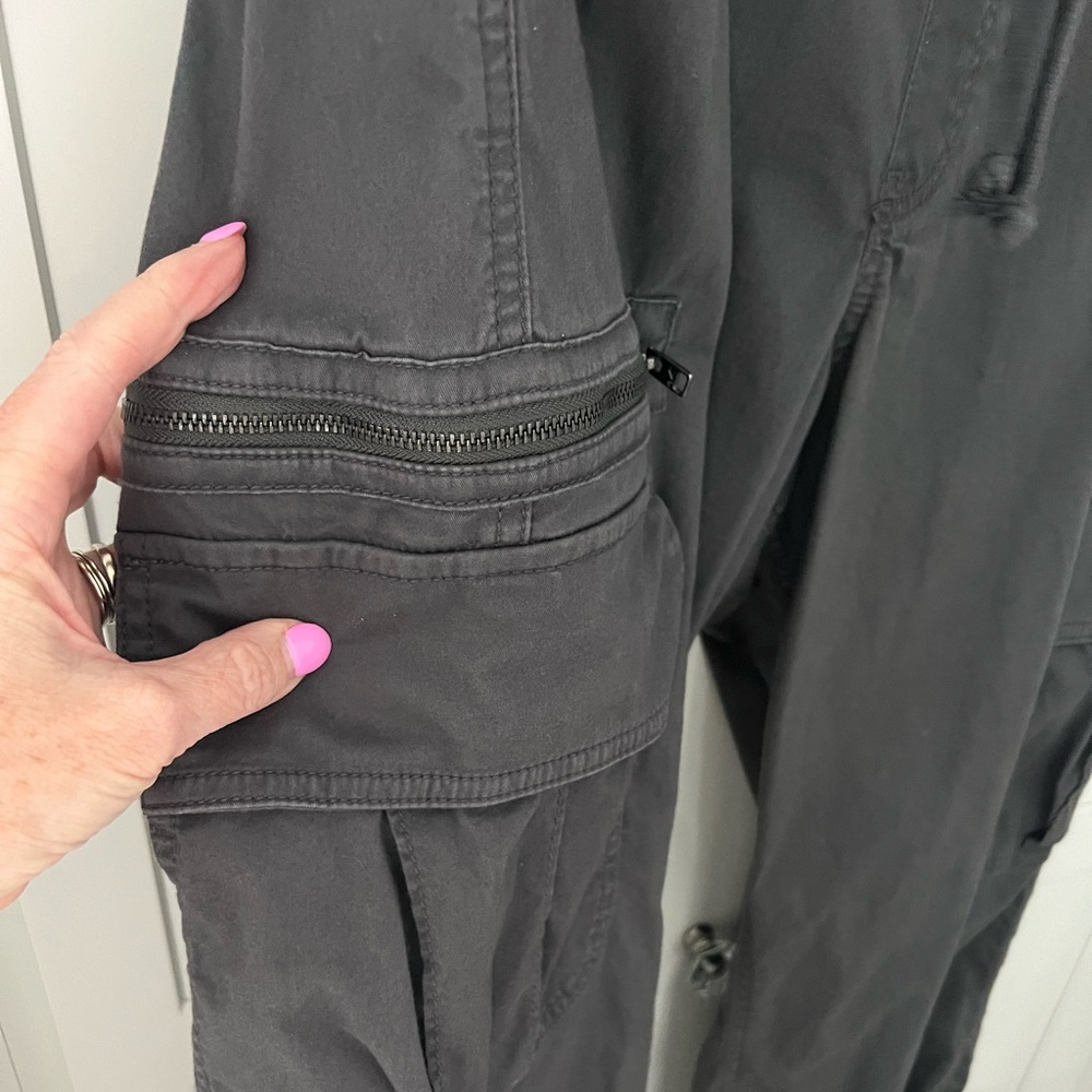 HOLLISTER Adjustable Rise Parachute Baggy Pants Gray Drawstring Women’s Large - Picture 8 of 12
